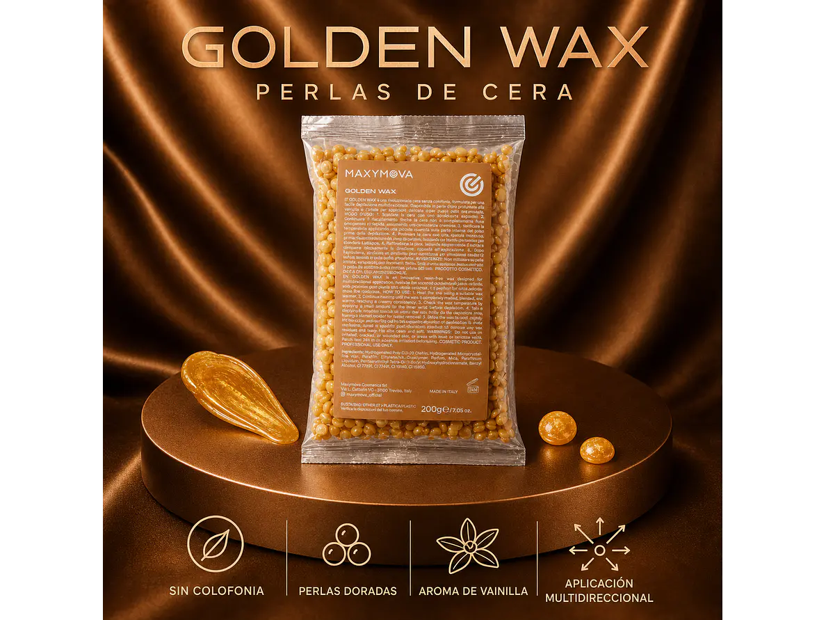 GOLDEN WAX 200 G - PERLAS DE CERA ELÁSTICAS PARA PIELES SENSIBLE. 1