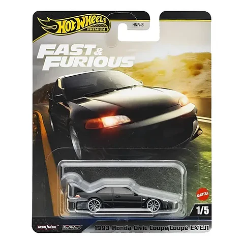 Hot Wheels Premium (Fast & Furious) Honda Civic Coupe Ej1 93 Negro