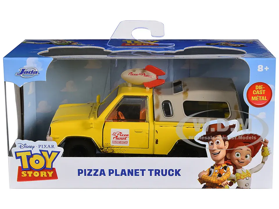 Pizza Planet Truck Yellow (Weathered) with Beige Camper Toy Story Movie 