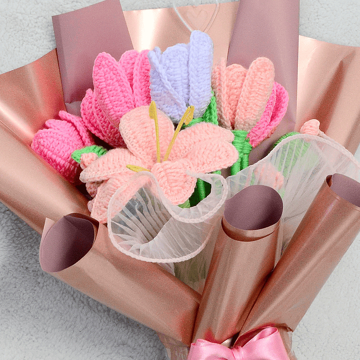 Ramo Floral Primaveral en Crochet 1