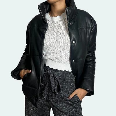 Parka puffa de cuero - Saville Row | Talla S