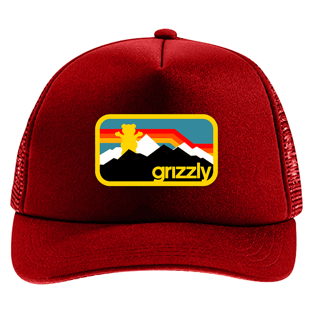 Jockey Grizzly Rocky Mountain Trucker Hat Rojo 