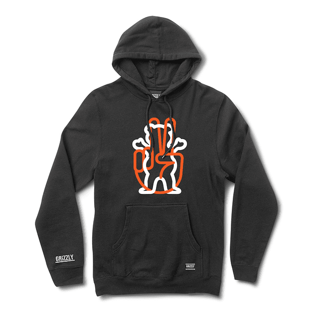 Poleron Grizzly - Peace Out Hoodie Negro  