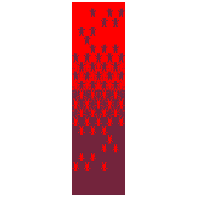 Lija skate Grizzly - Optical Illusion Griptape -Rojo 
