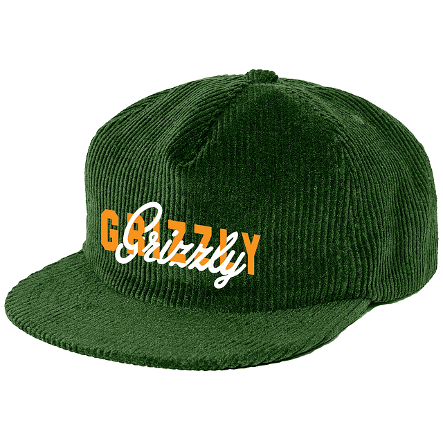 Jockey Grizzly - No Substitute Corduroy Strapback Hat Verde F