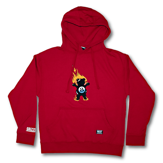 Poleron Grizzly - Behind The 8Ball Pullover Hoodie Rojo