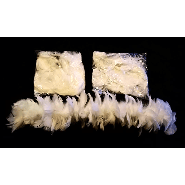 Bolsa con Plumas Blancas entre 4 y 8cm Para artesania