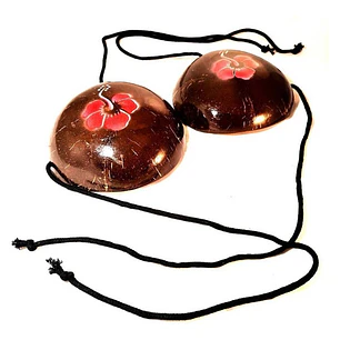 Sosten De Coco con hibisco Ideal Para Danzas Polinesicas