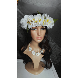 Polynesian Crown Of White Tipanie Flowers