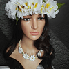 Corona Polinesica De Flores Tipanie Blanca