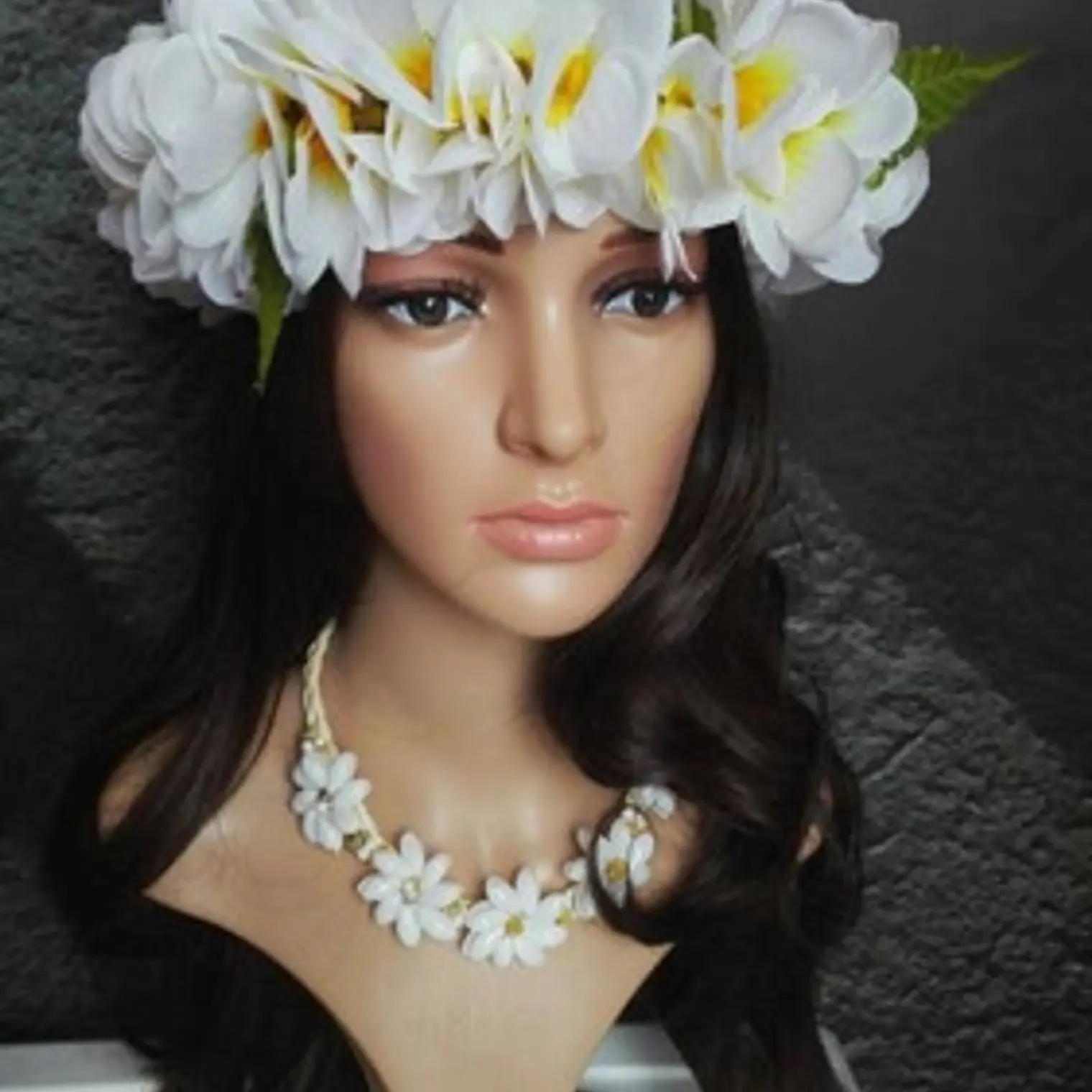 Polynesian Crown Of White Tipanie Flowers 1