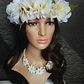 Polynesian Crown Of White Tipanie Flowers - thumbnail 1