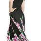 Vestido Largo negro Frangipani blanco con fucsia Hawai talla Unica Ajustable  - Miniatura 1