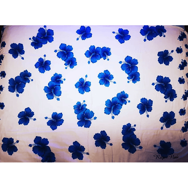 Pareo 2da seleccion blanco Hibisco Azul 1,20x160mts