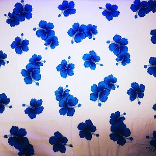 Pareo 2da seleccion blanco Hibisco Azul 1,20x160mts