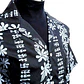 Camisa Polinésica Taukiani Negra con rongo rongo gris - Miniatura 2
