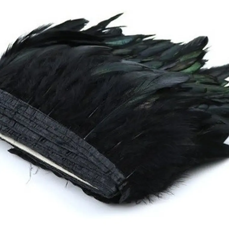 1 mt Boa Plumas Vaero Negras 10 A 12 Cm punta redonda Tornasol 3