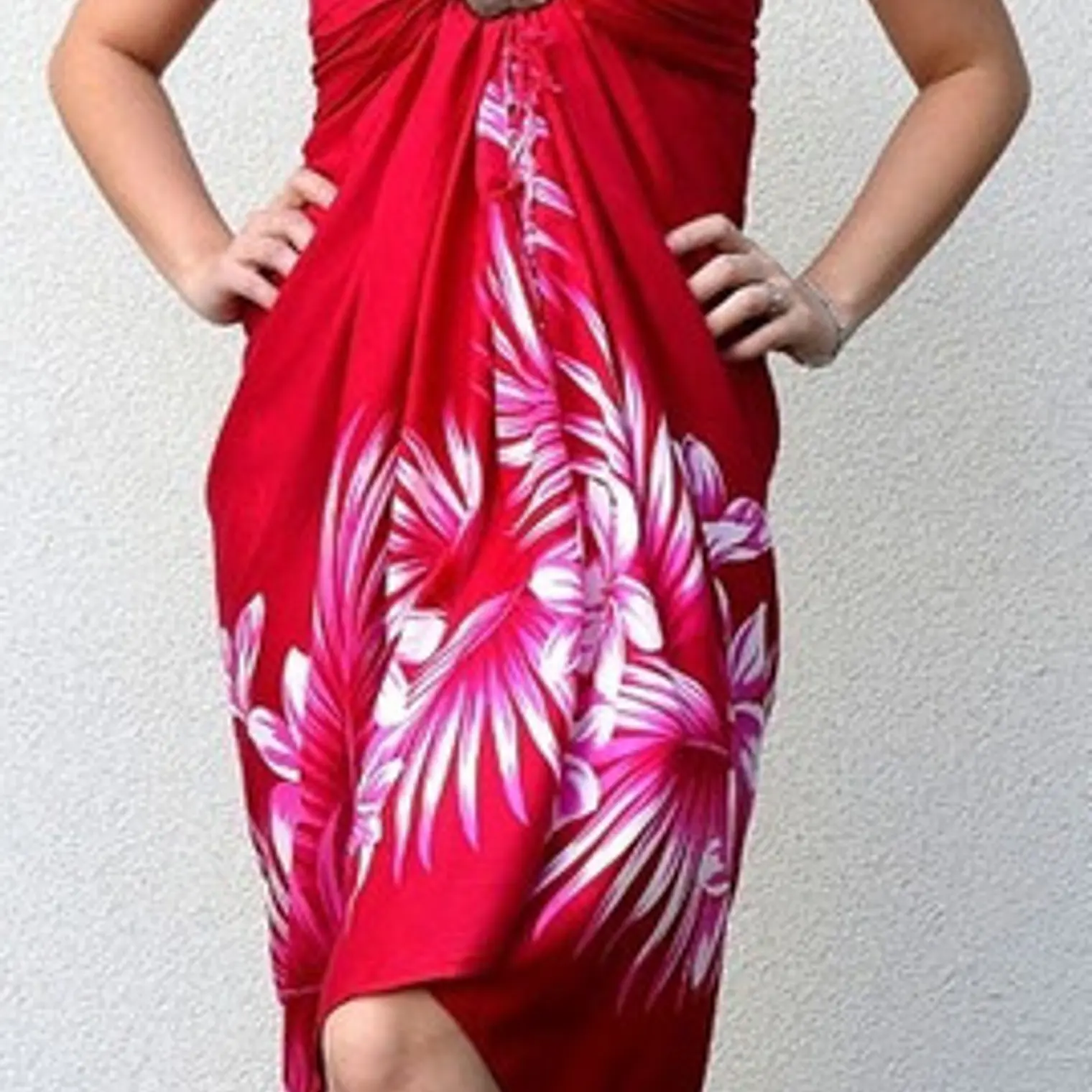 Fuchsia Pareo With Coconut Leaves Hawaii 1,10x1,60mts 1