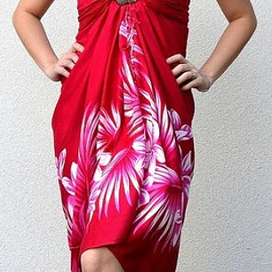 Pareo Fucsia Con Hojas De Coconut Hawaii 1,10x1,60mts