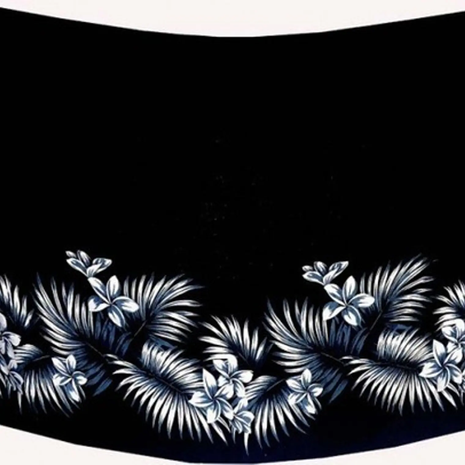 Black Hawaii Pareo With Coconut Flowers 1