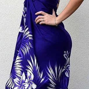 Pareo Hawaii Color Morado Hojas De Coconut Y Tipanie Morado