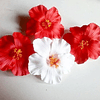 Pack de 5 Flores de Hibisco Rojo o Blanco para el cabello 