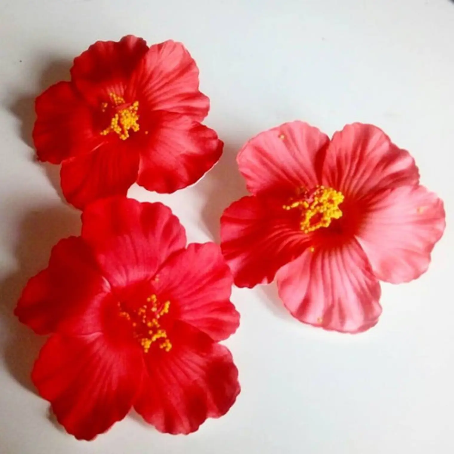 Pack of 5 Red or White Hibiscus Flowers for hair 5