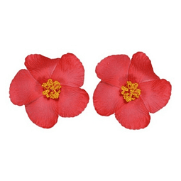 Pack of 5 Red or White Hibiscus Flowers for hair
