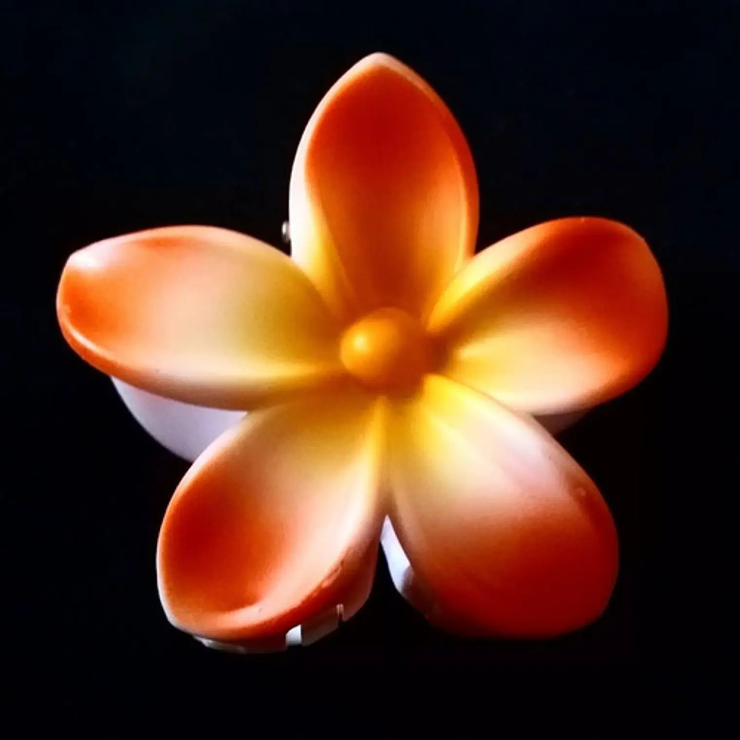 Flor Frangipani Naranjo plastico Tipo Tiburon  5
