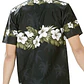 Camisa Polinesica Negra Con Hibisco Y Hojas   - Miniatura 2