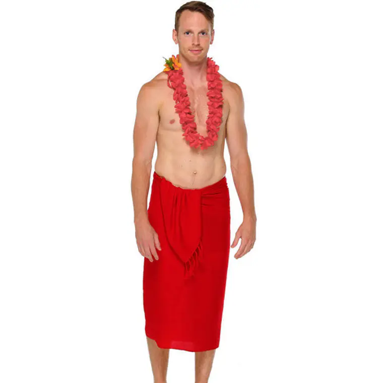 Pareo Hawaii Liso Color Rojo 3