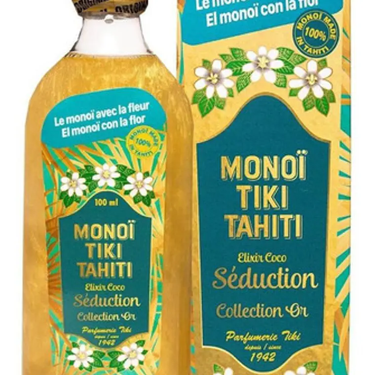 Hidratante Oro Coco Monoi Tiki Tahiti botella de vidrio 3