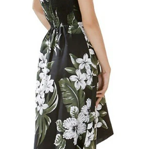 Vestido Mariposa negro con Tipanie Blanco Polinesico importado desde Hawaii