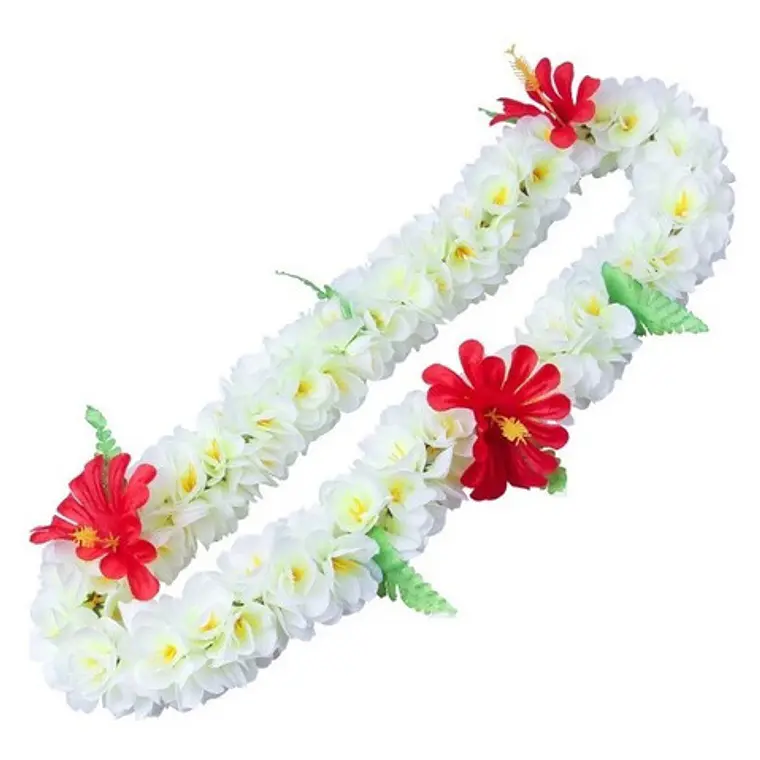 Leis Collar De Flores Tipanie Blanco Amarillo 1