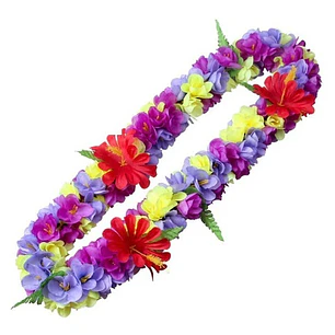Leis Collar De Flores Morado Con Lila Y Amarillo