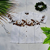 Camisa Polinesica Blanca Con Hibisco Y Hojas 