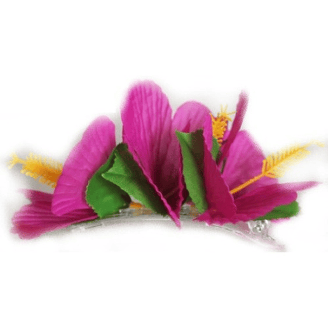 Flor Pinza 3 Hibiscos Lila de tela Para El Cabello