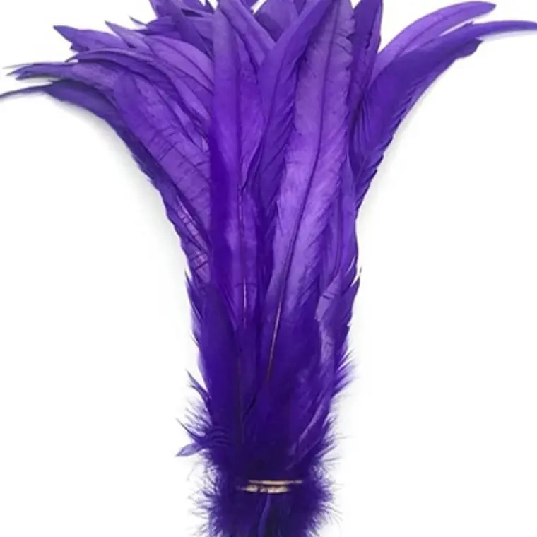 Pack 8 Plumas Vaero Morado Largo 20 A 25cm 1
