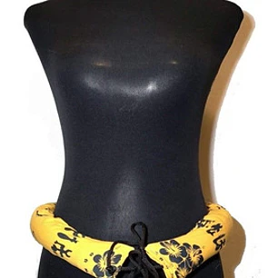 Cinturon De Entrenamiento Artesanal Tela Polinesica Amarilla