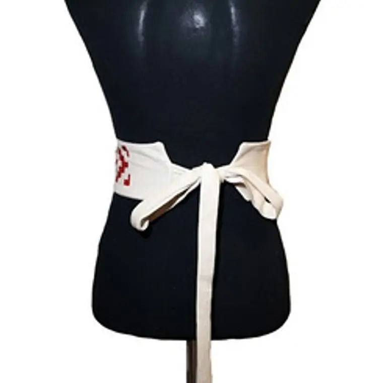 Cinturón Artesanal Color Beige Inspirado En El Ngümin Mapuche 3