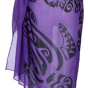 Pareo Con Tortuga, Mantarraya E Hibiscos