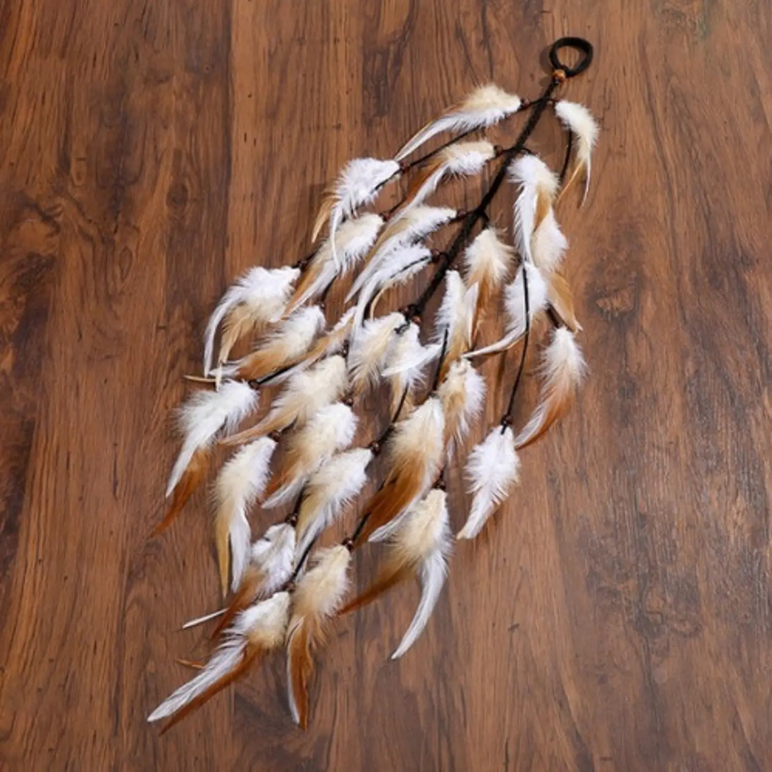 Cole De Plumas Cafe Para El Cabello Largo 73cm 3