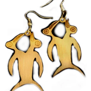 Aros Colgantes Manutara Rua Madera Largo 5cm