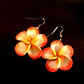 Aros Colgantes Tipanie Naranjo Con Blanco 3cm - Miniatura 2