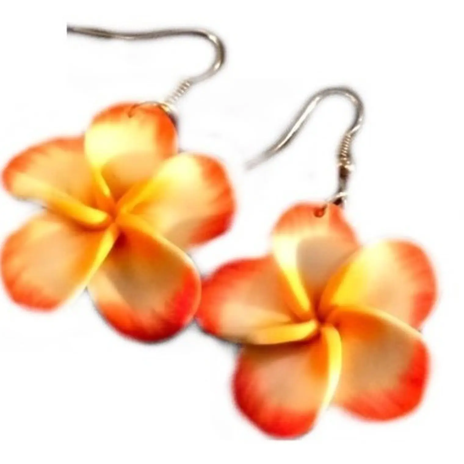 Aros Colgantes Tipanie Naranjo Con Blanco 3cm 1