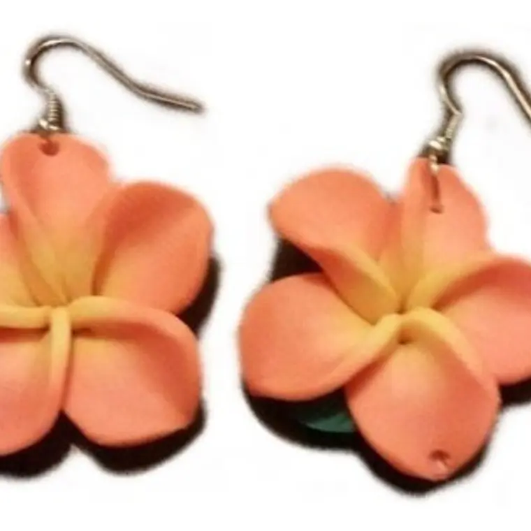 Aros Colgantes Tipanie Naranjo Con Hojas  (mediano)  3cm 1