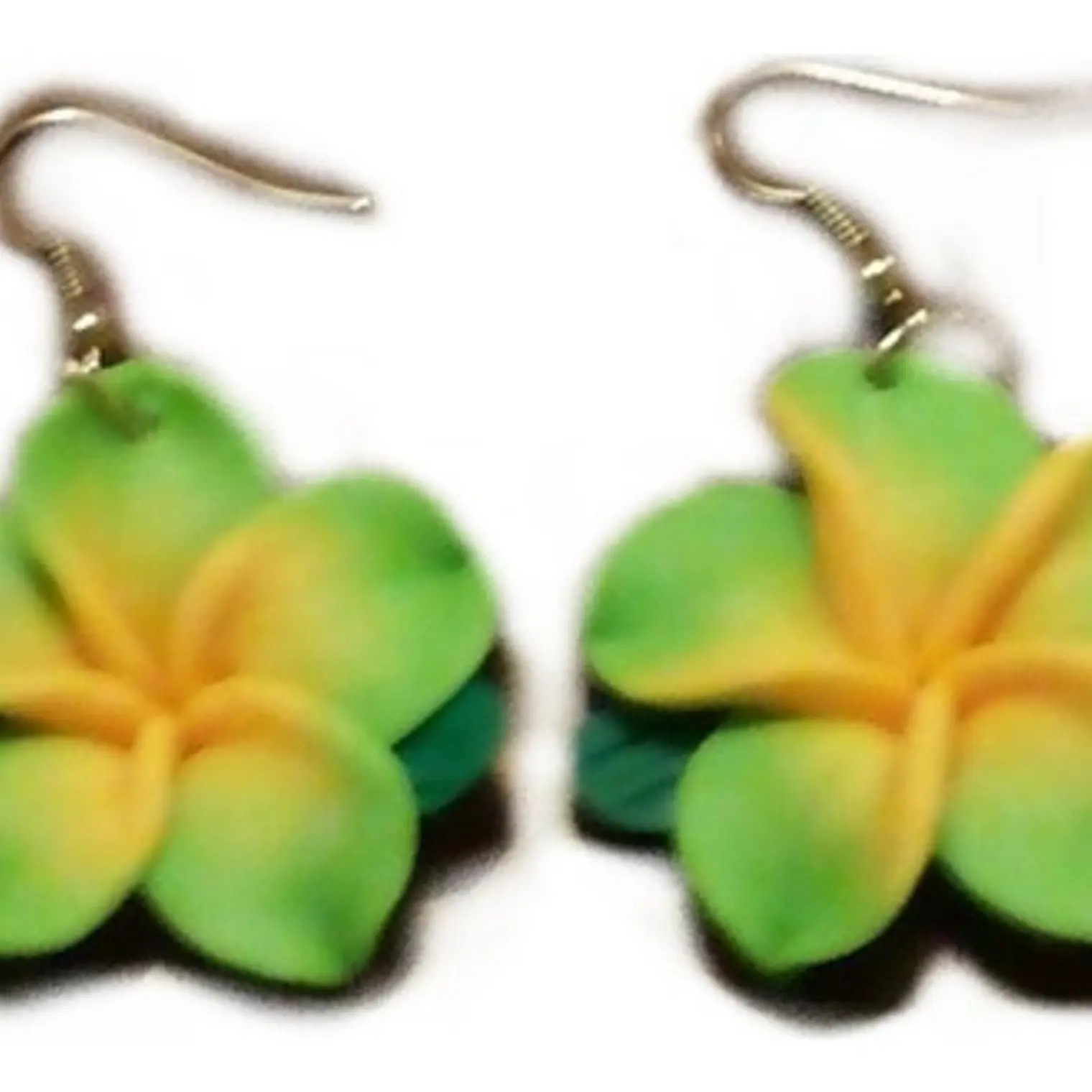 Aros Colgantes Tipanie Verde Con Hojas  (mediano)  3cm 1