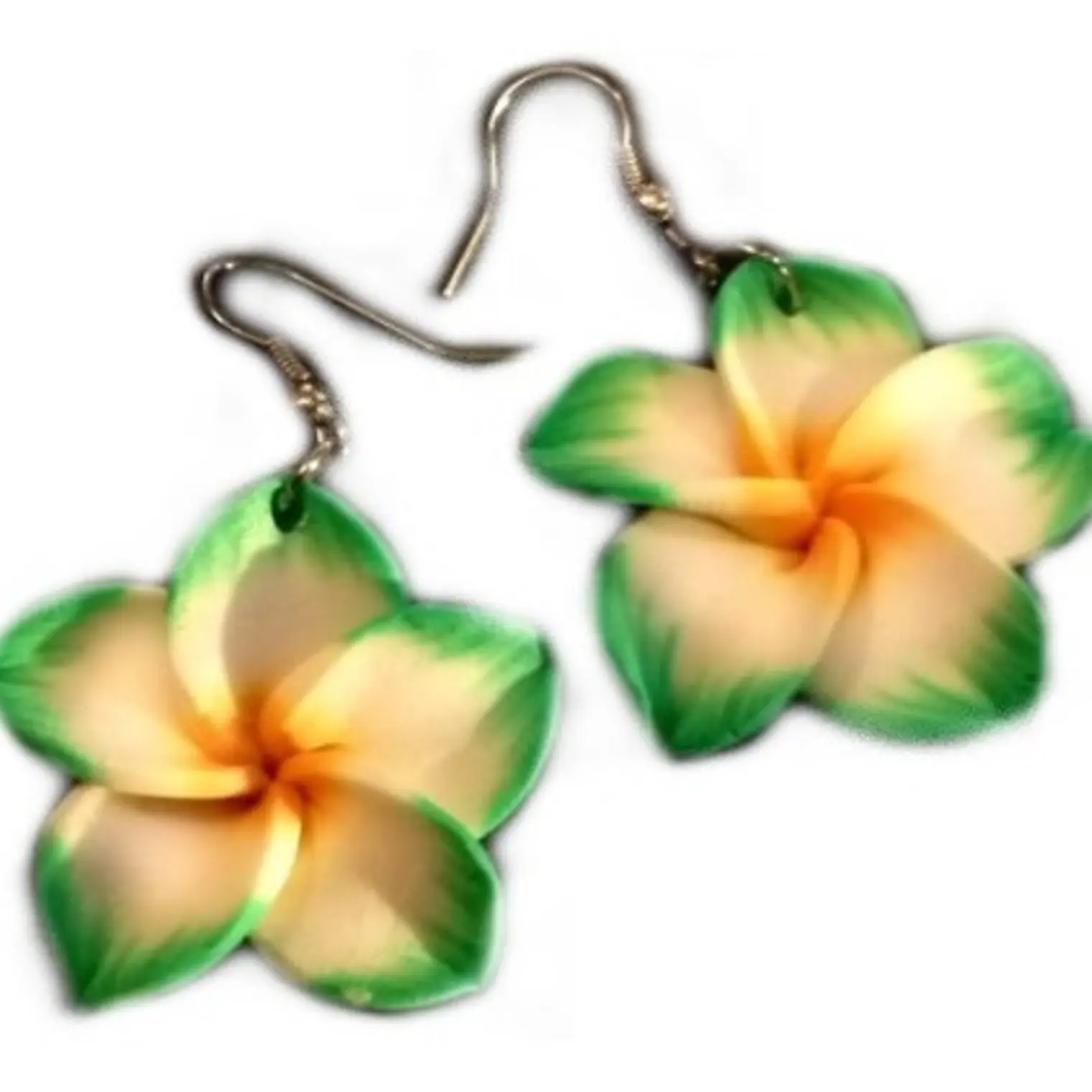 Aros Colgantes Tipanie Verde Blanco diametro 3,5cm 1