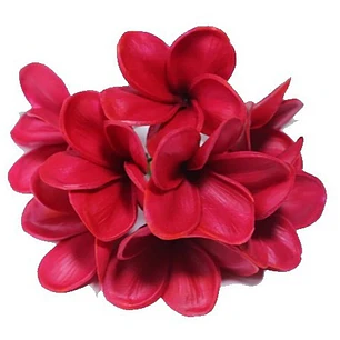 Flor Para Cabello Con Palito Tipanie Roja Texturada