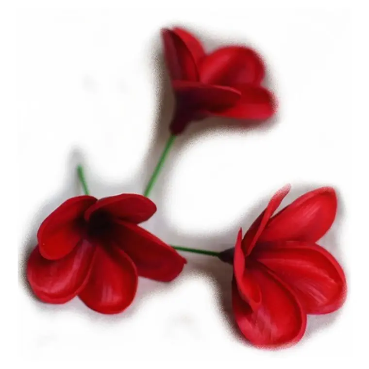Flor Para Cabello Con Palito Tipanie Roja Texturada 1